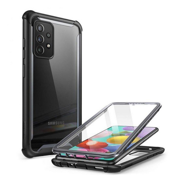 SUPCASE IBLSN szilikon telefonvédő (közepesen ütésálló, légpárnás sarok, műanyag előlap, akril hátlap) FEKETE [Samsung Galaxy A72 5G (SM-A726F)] (5996591093659)