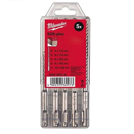 Milwaukee 4932352338 5 részes SDS-Plus Fúrószár Készlet - 5/6 x110 mm, 6/8/10 x160 mm (4932352338)