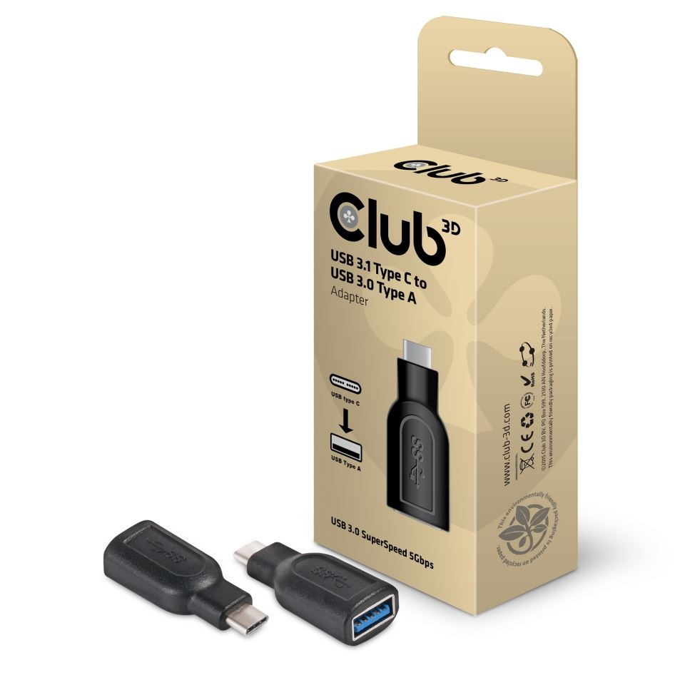 CLUB3D USB 3.1 Type C -> USB 3.0 Type A adapter fekete (CAA-1521) (CAA-1521)