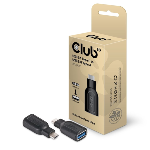 CLUB3D CAA-1521 kabel kønsskifter USB Type C 3.1 Sort