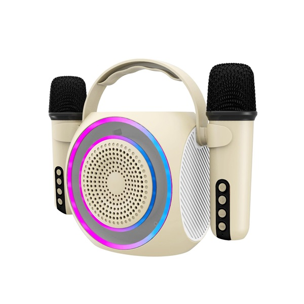 CELLY Partymic2 karaoke hangszóró fehér, 2db vezeték nélküli mikrofon, RGB LED