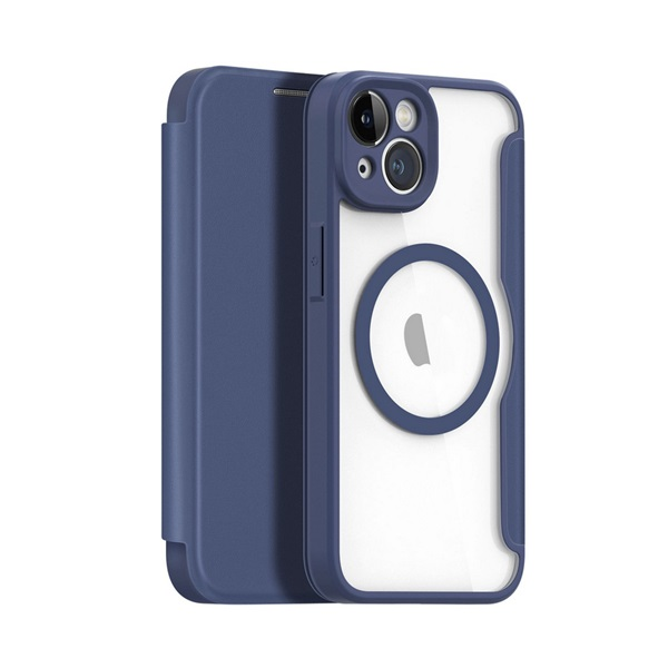 Dux Ducis Skin X Pro Apple iPhone 15 Flip Tok - Átlátszó/Sötétkék (GP-144831)