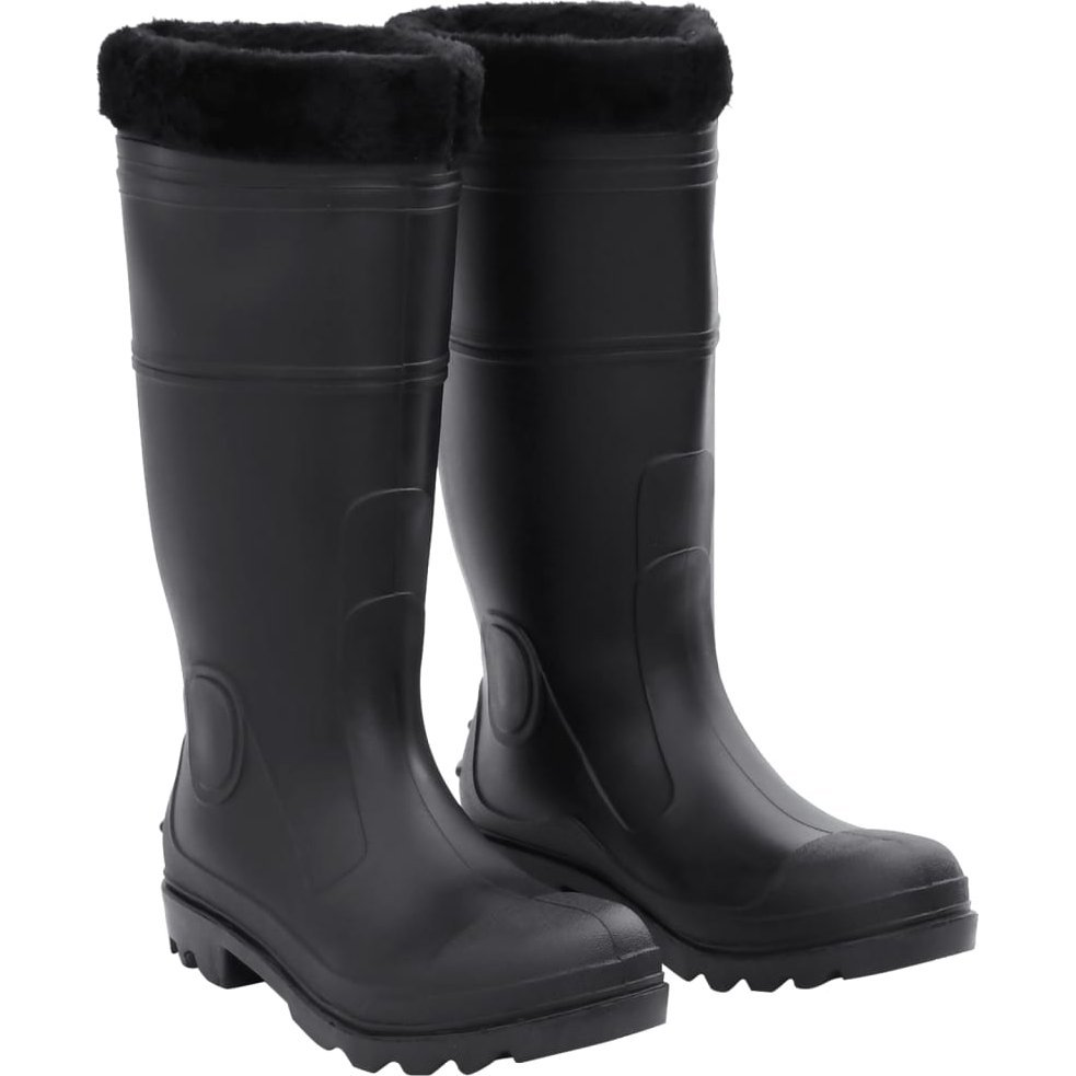 fekete PVC 43-as esőcsizma kivehető zoknival (137601 VidaXL)