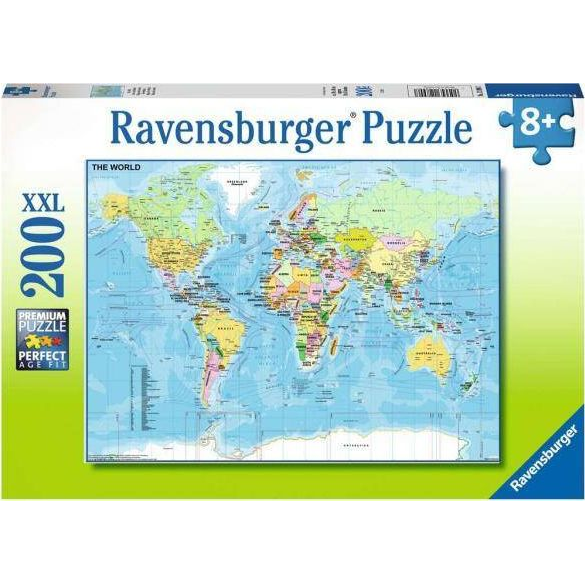 Пъзел Ravensburger XXL - Карта на света, 200 части