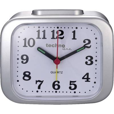Kvarc analóg ébresztőóra, ezüst, Techno Line Geneva XL (Model XL silber)