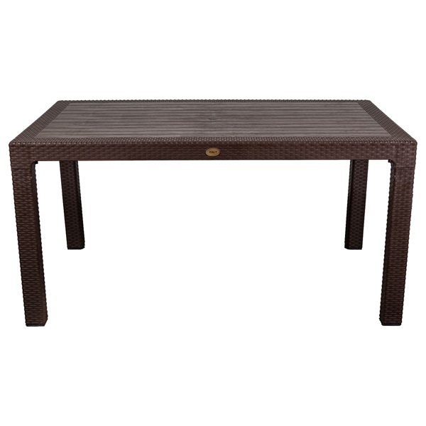 IRIS GF-210BR ECO barna műanyag kerti asztal rattan 90x150cm (GF-210BR)