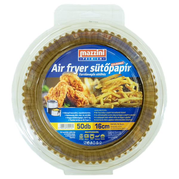 MAZZINI 103055 Premium Air Fryer kerek Sütőpapír - 16 cm - 50 db (103055)