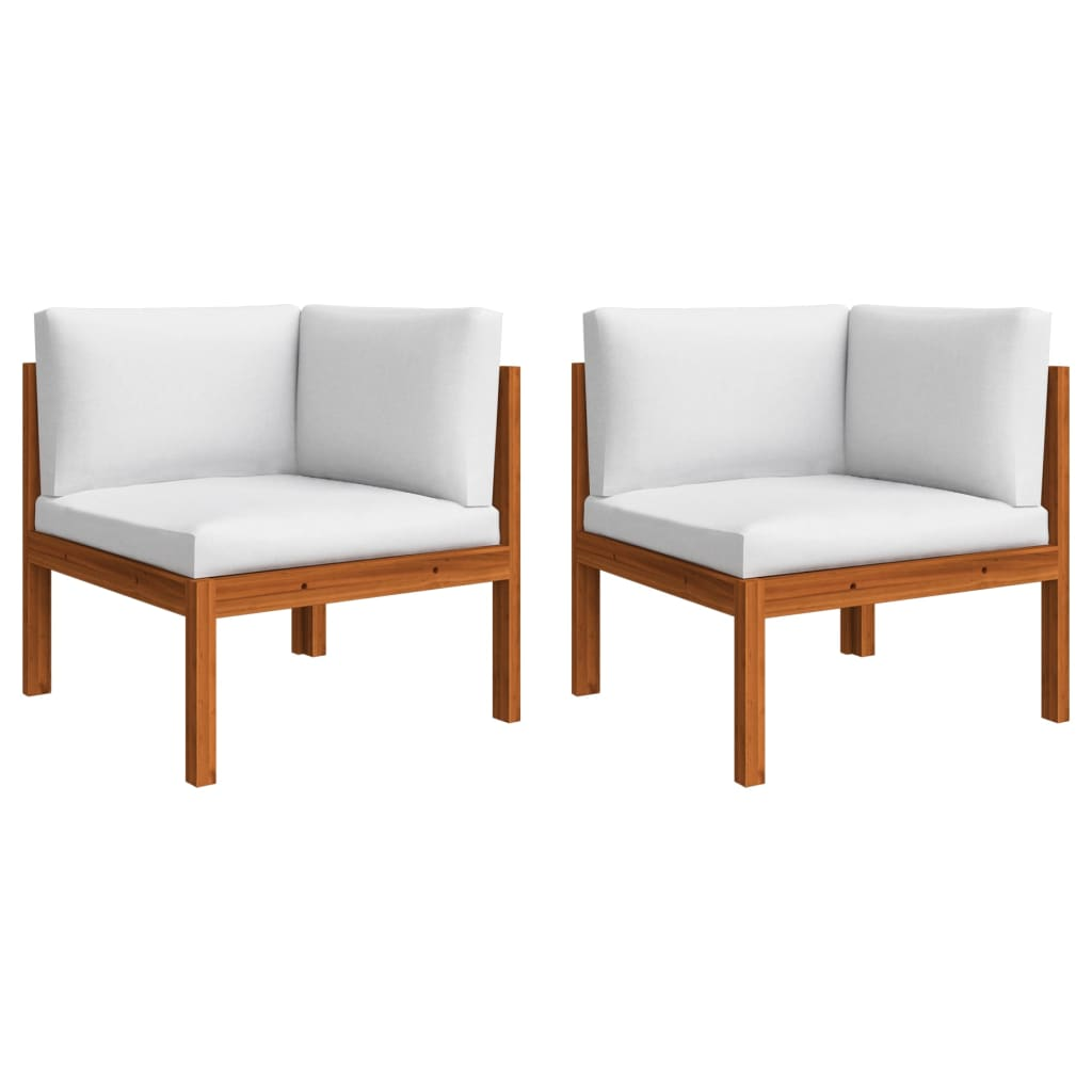 2 db tömör akácfa kerti sarokkanapé párnával (312424)