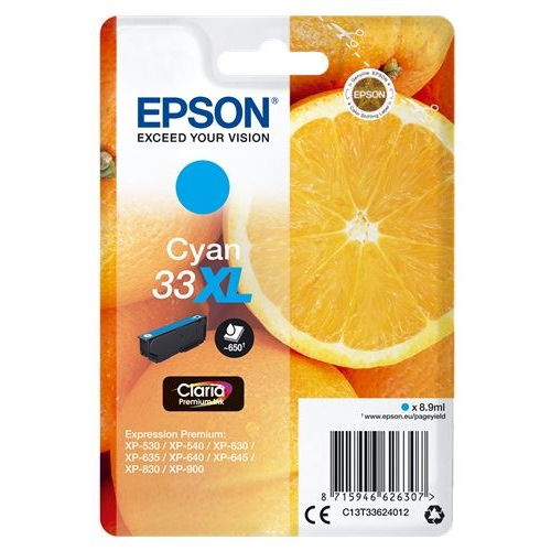 Epson Oranges C13T33624012 blækpatron 1 stk Original Højt (XL) udbytte Blå