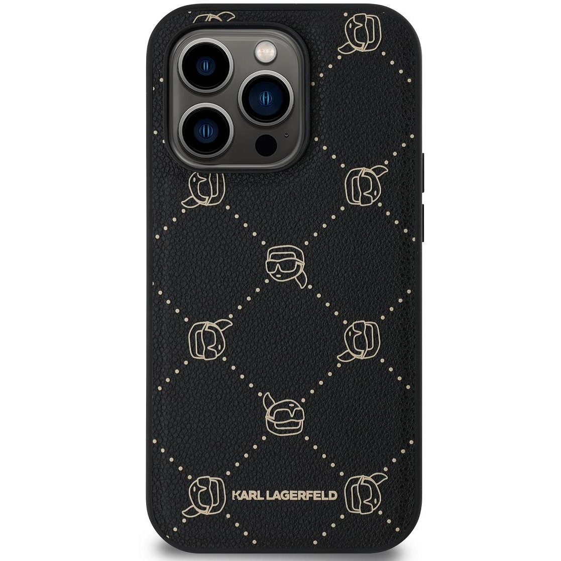 Karl Lagerfeld Karl Heads Pattern iPhone 14 Pro Max MagSafe fekete PU tok (KLHMP14XPGKHPHK)