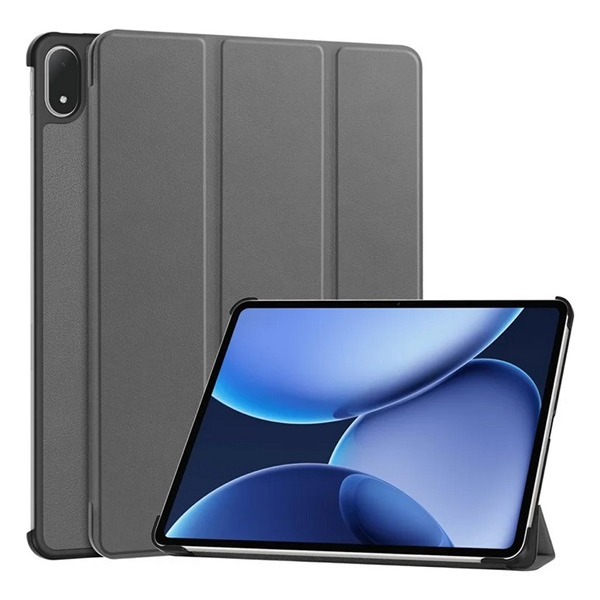 Tok álló, bőr hatású (aktív FLIP, oldalra nyíló, TRIFOLD, asztali tartó) SÖTÉTSZÜRKE OnePlus Pad 3 "Gigapack csomagolás" (GP-171809)