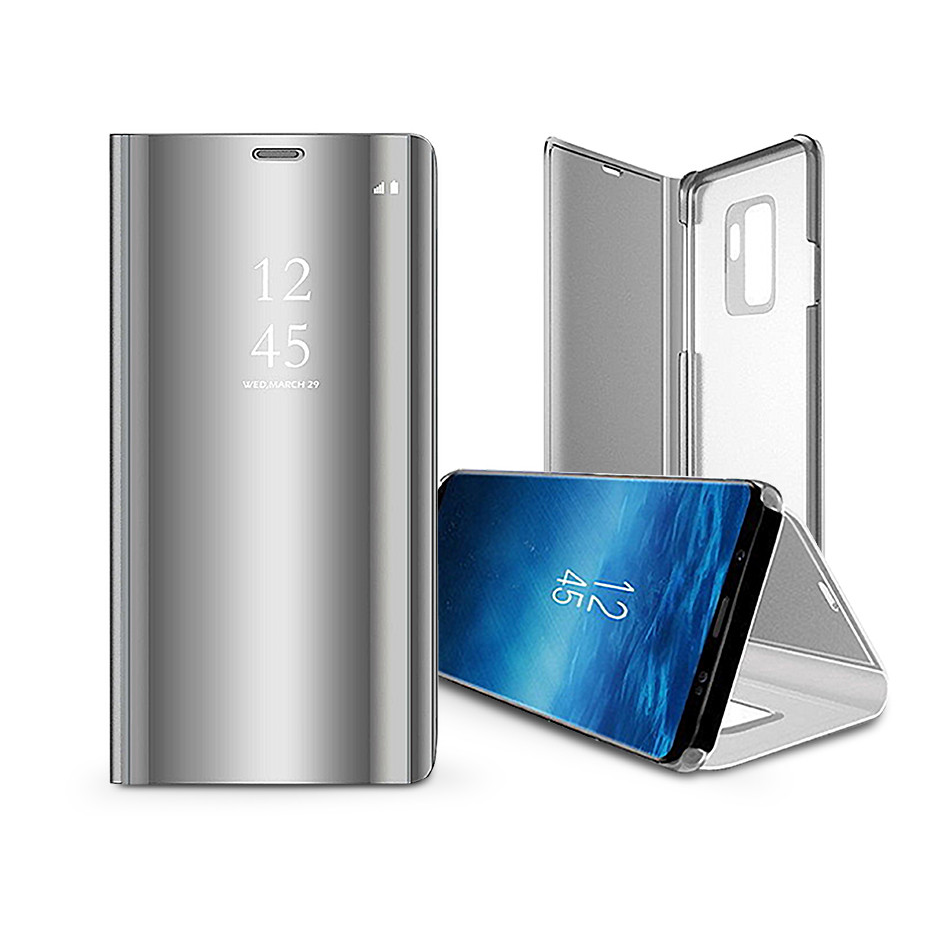 Smart Clear View oldalra nyíló flipes tok - Samsung SM-S911 Galaxy S23 - ezüst (TF-0240)