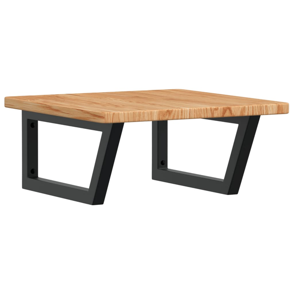 acél és tömör tölgyfa falra szerelhető mosdópolc