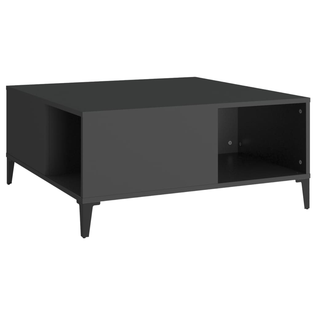 fekete szerelt fa dohányzóasztal 80x80x36,5 cm (821101)