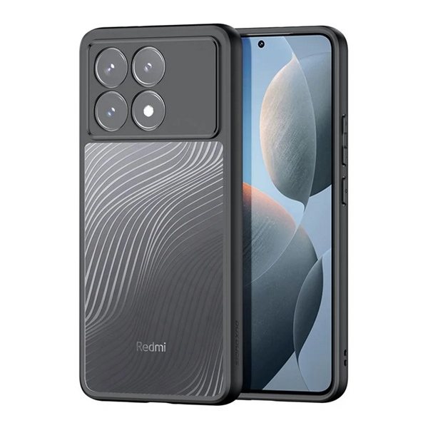Dux Ducis AIMO szilikon telefonvédő (ütésállóság, kameravédő, matt, hullám) FEKETE Xiaomi Poco F6 Pro (GP-158536)