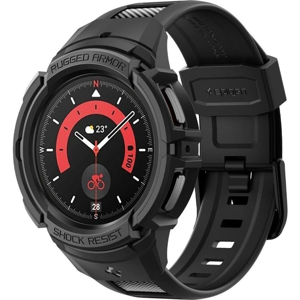 Spigen Rugged Armor Pro, black - Samsung Galaxy Watch5 Pro 45mm