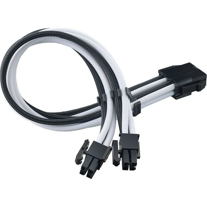 Strom-Verlängerungskabel SST-PP07E-EPS8BW (schwarz/weiß, 30cm) (SST-PP07E-EPS8BW)