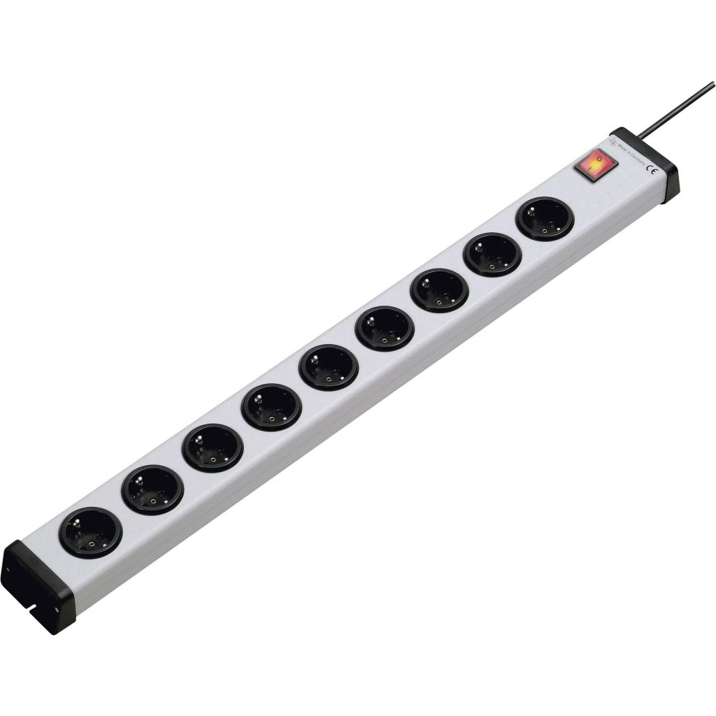 Ehmann 0201x00092301 Hálózati elosztó kapcsolóval, 9 részes, szürke 1,5m (0201x00092301)