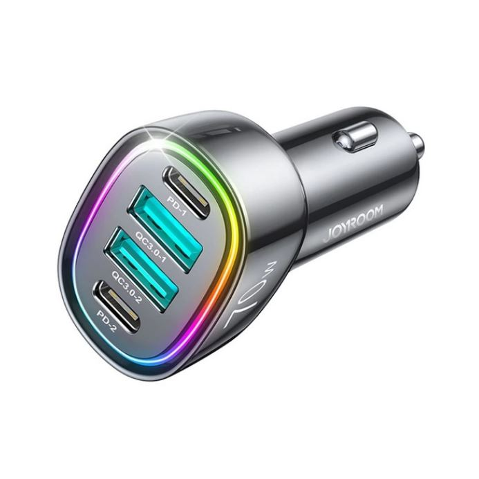 JOYROOM autós töltő 2xUSB-A - 2xUSB-C aljzat (5V/3A, 70W, PD gyorstöltő 3.0) fekete (JR-CL29_4) (JR-CL29_4)