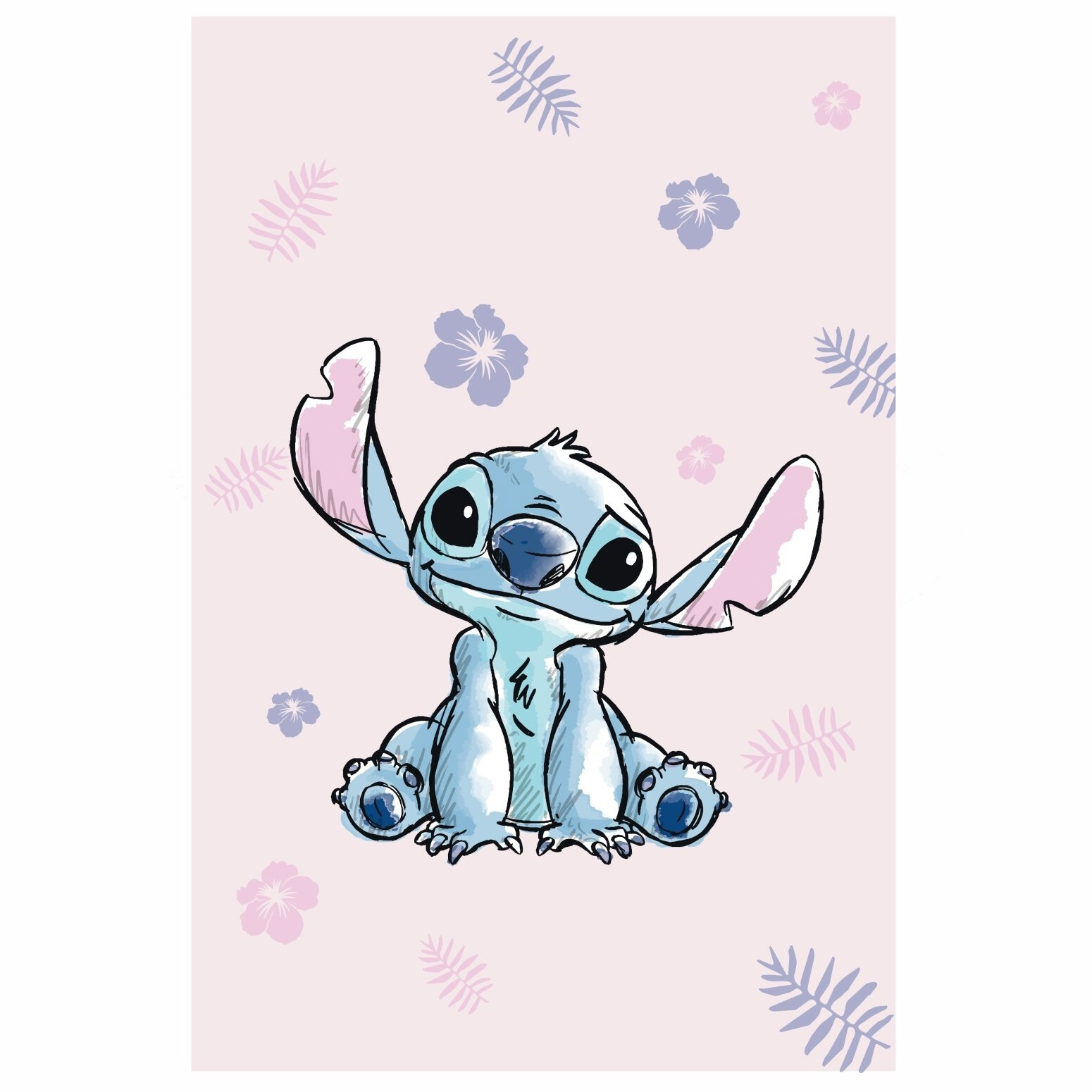 Jerry Fabrics Lilo és Stitch mikroflanel pléd, rózsaszín, 100×150 cm (MIKROFLANEL0LPINA)