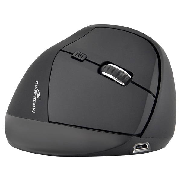 Bluestork M-WL-ERGO Wireless Vertikális Egér Fekete