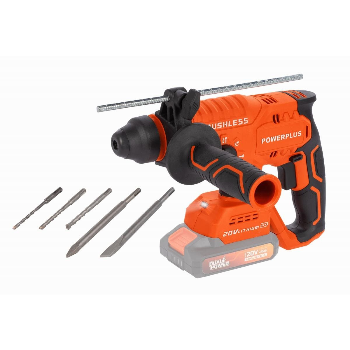 PowerPlus POWDP15630 Kombinált akkus kalapács, 20 V, szénkefementes (akku nélkül) (POWDP15630)
