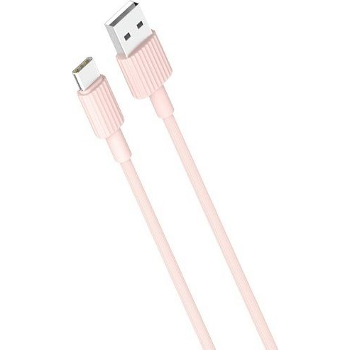 XO NB156 USB-A - Type-C Kábel 2.4A 1m - Rózsaszín (GSM104075)