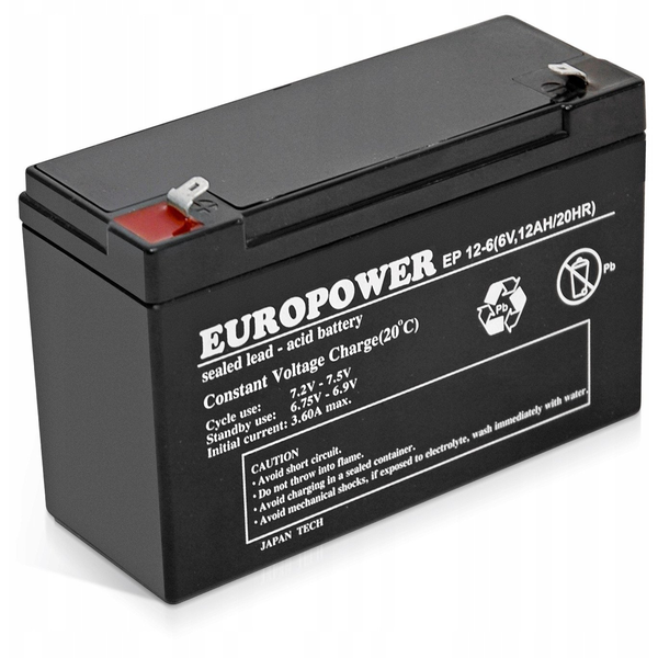 Akumulator EP12-6 EUROPOWER 6V 12AH