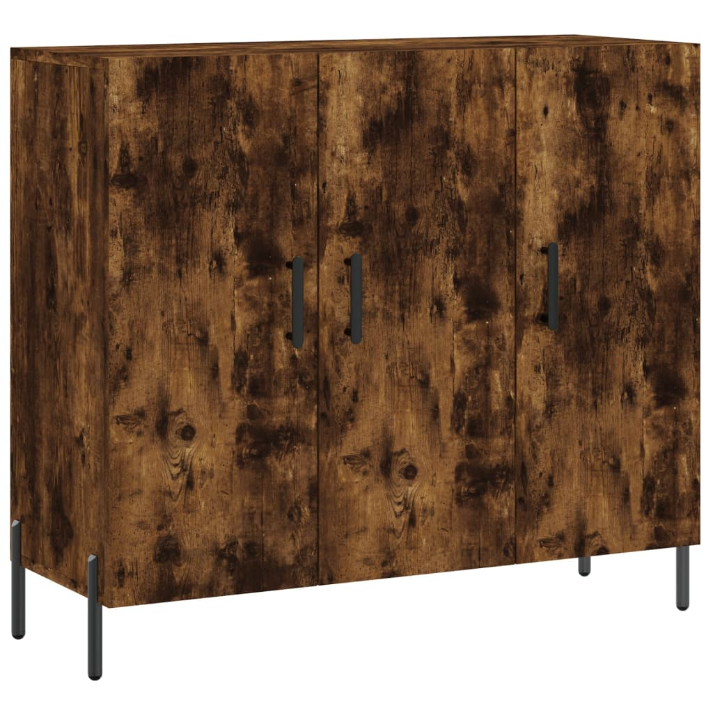 füstös tölgy színű szerelt fa tálalószekrény 90 x 34 x 80 cm (828121)