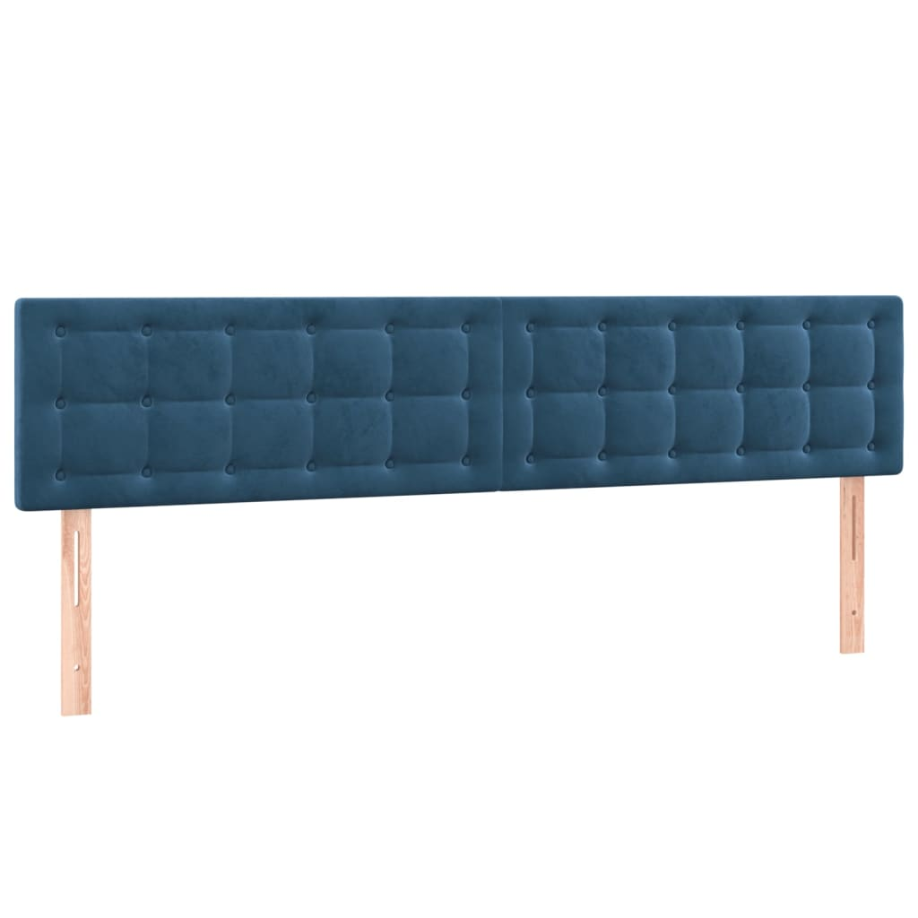 2 db sötétkék bársony fejtámla 80 x 5 x 78/88 cm (346494)