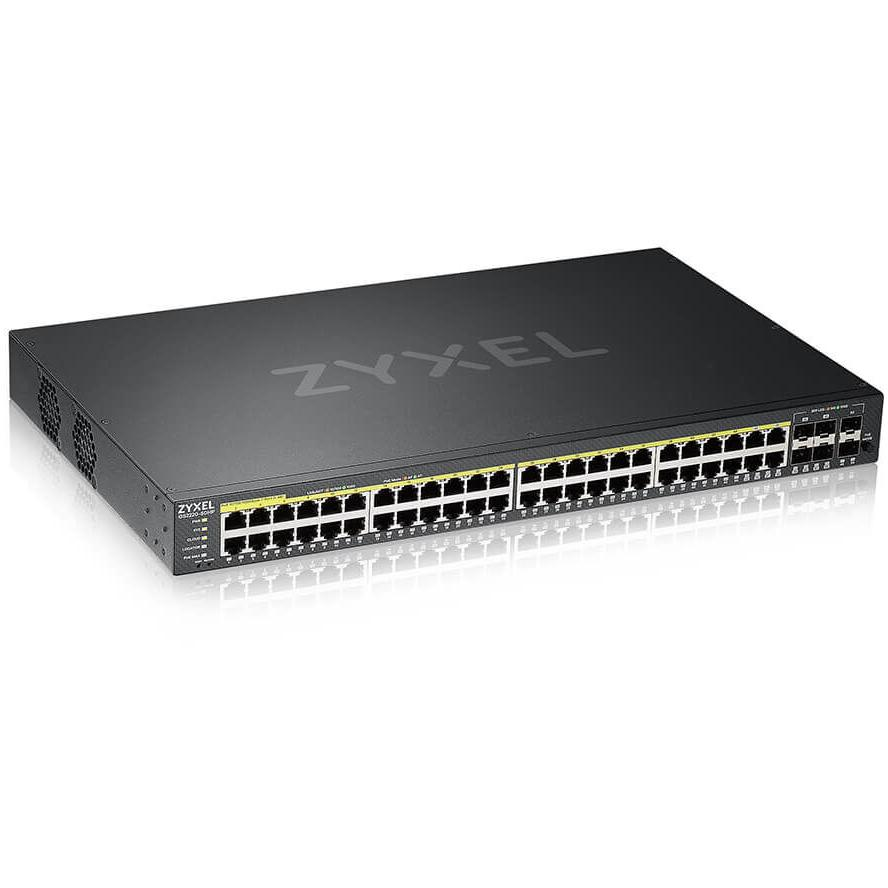 Zyxel GS2220-50HP-EU0101F sieťový prepínač Riadený L2 Gigabit Ethernet (10/100/1000) Podpora napájania cez Ethernet (PoE) Čierna (GS2220-50HP-EU0101F)