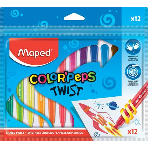 Maped Color'Peps Kitekerhető Zsírkréta -12 különböző szín (12 db) (860612)
