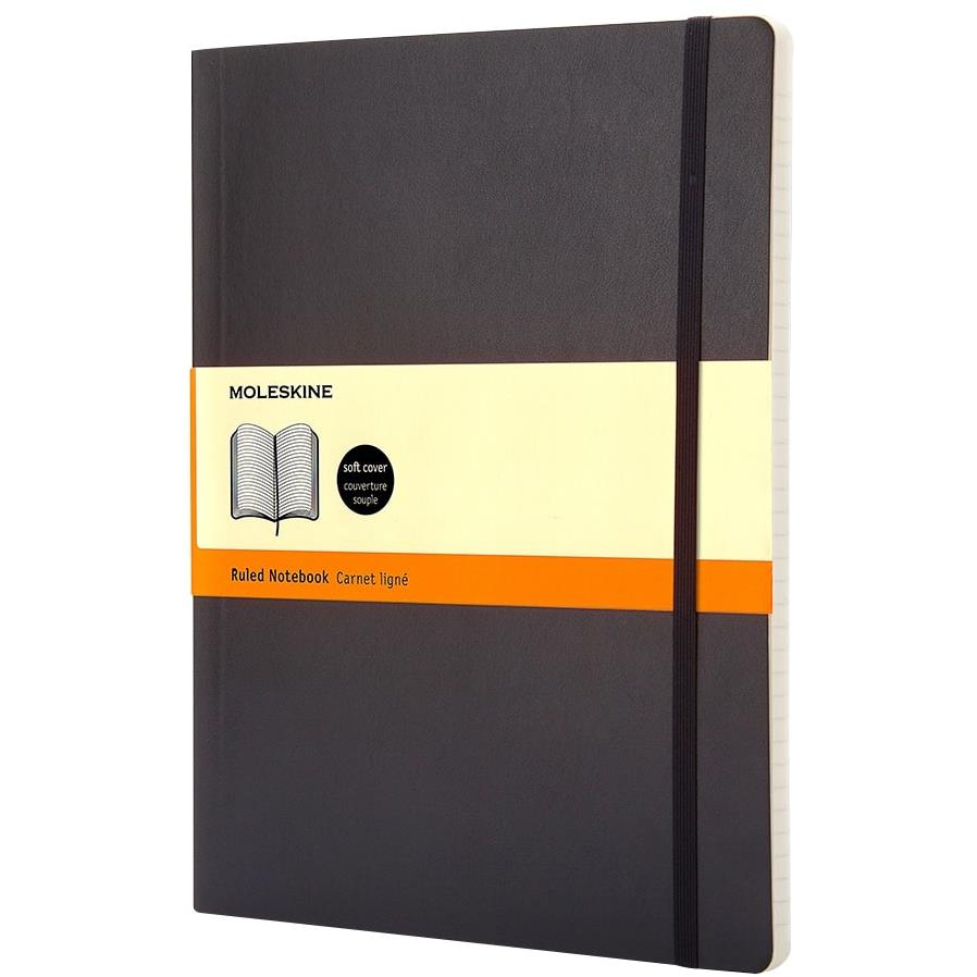 MOLESKINE XL, puha borító, vonalas, fekete (QP621)