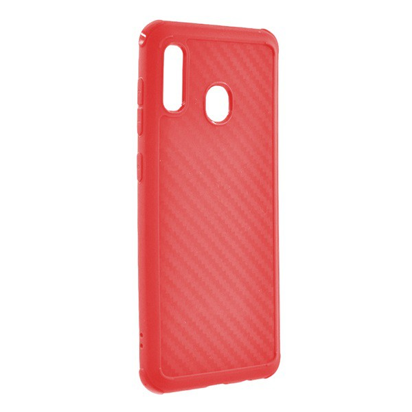 ROAR CARBON ARMOR szilikon telefonvédő (közepesen ütésálló, légpárnás sarok, karbon minta) PIROS [Samsung Galaxy A30 (SM-A305F)] (5996457896080)