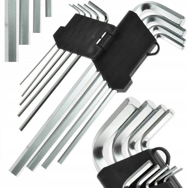 Zestaw kluczy IMBUS typ L 9el., (1,5, 2, 2,5, 3, 4, 5, 6, 8, 10mm)