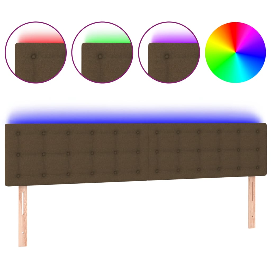 sötétbarna szövet LED-es fejtámla 160x5x78/88 cm (3122055)