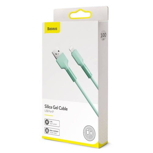 Baseus Lightning Silica gel cable 2.4A 1m Green (CALGJ-06) (CALGJ-06)