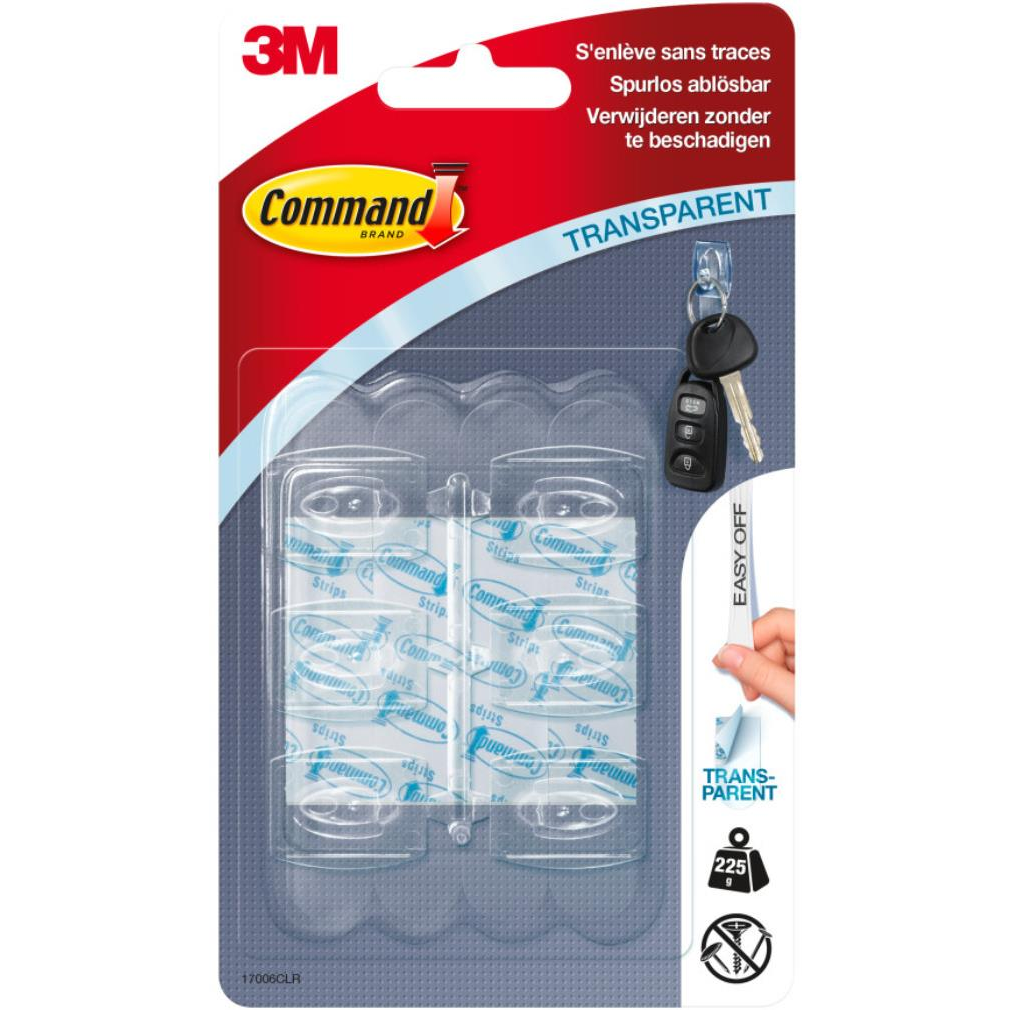 3M Command™ átlátszó öntapadós műanyag kampók, mini változat, 6 db (2054654)