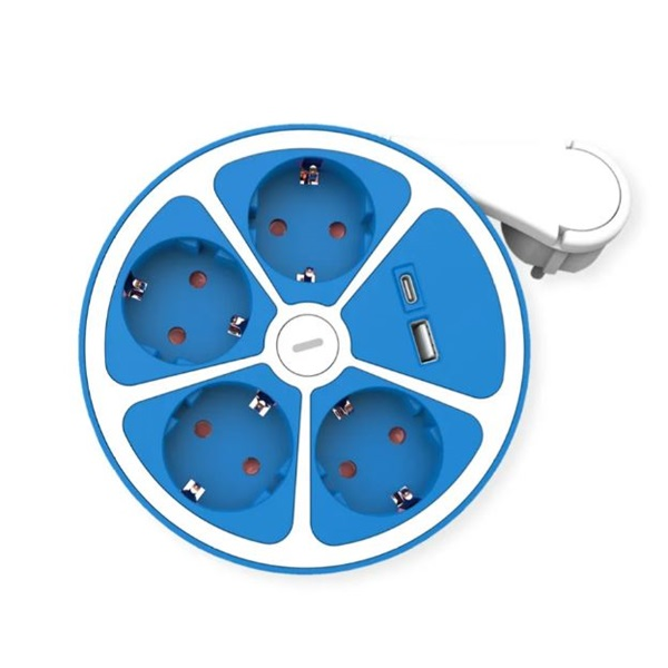 ROLINE Hálózati elosztó 4-es, hosszabbító, 1x USB-A, 1x USB-C 3m (19.07.2341-10)