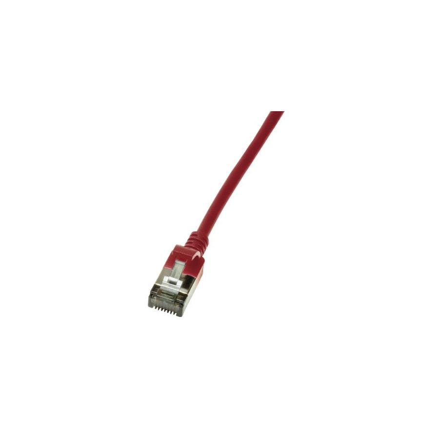 LogiLink CQ9044S RJ45 Hálózati kábel, patchkábel CAT 6A U/FTP 1.50 m Piros extrém vékony, Lángálló, Hajlékony, Fólia árnyékolás, Halogénmentes, (CQ9044S)