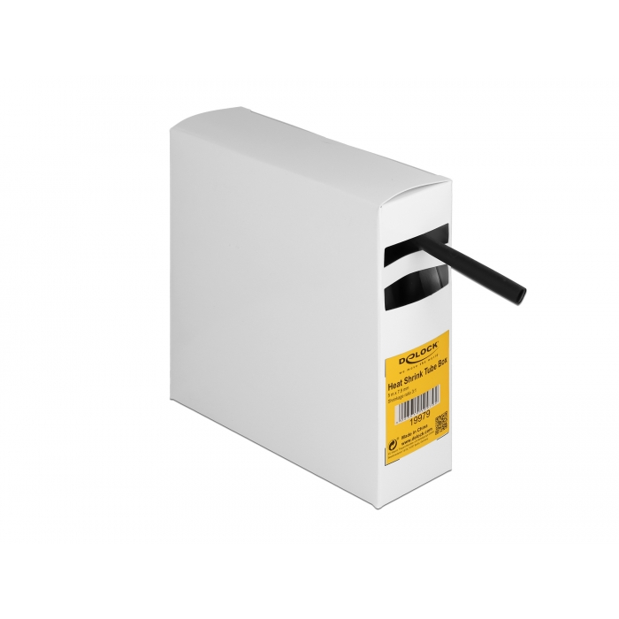 Delock Hűtő kiegészítő doboz öntapadó, 3:1 arányú összehúzódó belsővel, 5 m x 7,9 mm fekete (19979) (19979)