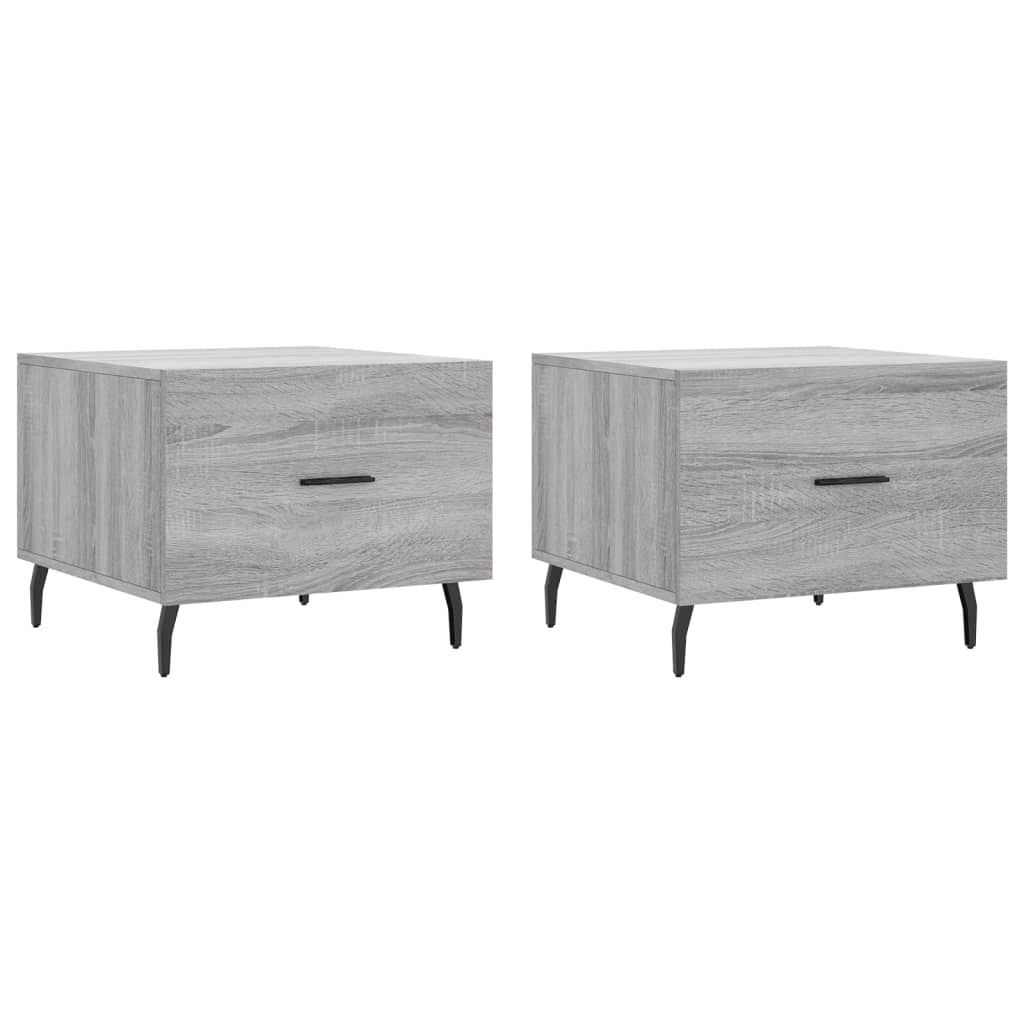 2 db szürke sonoma szerelt fa dohányzóasztal 50 x 50 x 40 cm (829441)