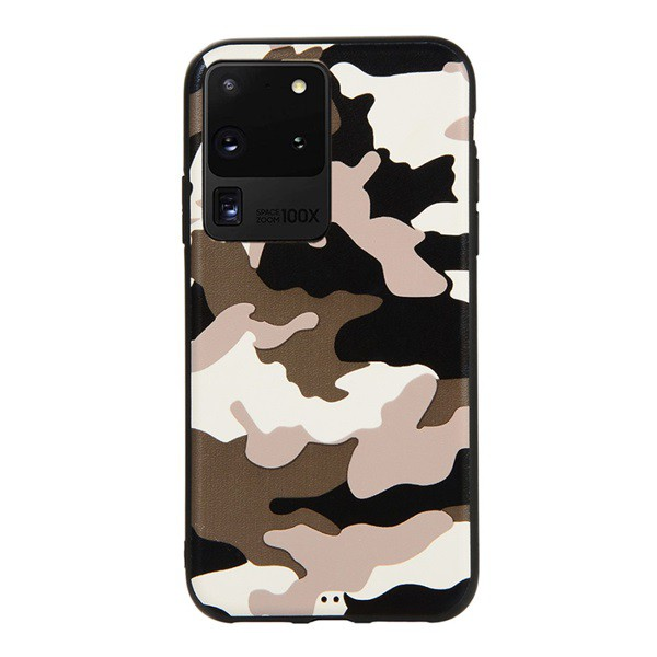 Szilikon telefonvédő (terep minta) FEHÉR [Samsung Galaxy S20 Ultra 5G (SM-G988B)] (5996457966165)