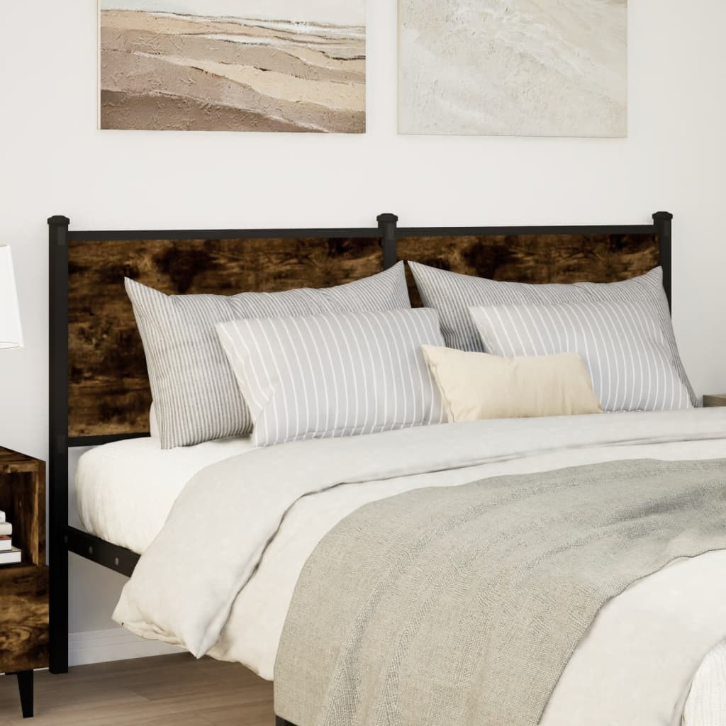 füstös tölgy színű szerelt fa és acél fejtámla 140 cm (4007700)