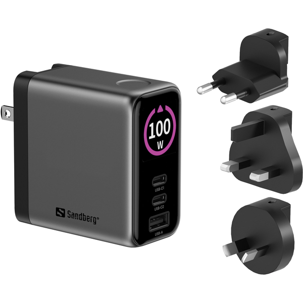 Sandberg 441-71 Caricabatterie per dispositivi mobili Universale Grigio AC Ricarica rapida Interno