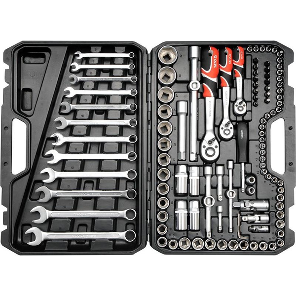 Yato Szerszám és dugókulcs készlet 1/2", 3/8", 1/4", 111 db