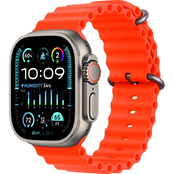 Apple Watch Ultra 2 49mm Titanium Case with Orange Ocean Band