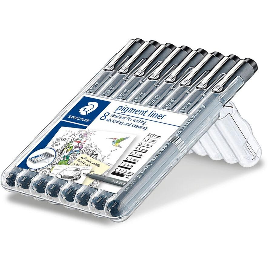 Staedtler Pigment Liner 308 Tusfilc készlet - Fekete ( 8 db / csomag) (308 SB8)
