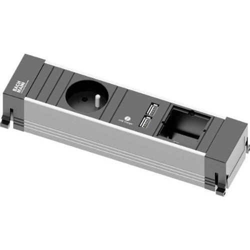 Listwa zasilająca Bachmann Bachmann 916.0039 - black / gray - 1x safety socket - 2x USB - 1x custom module, small