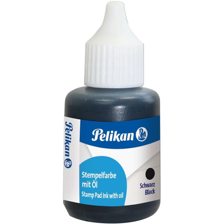 Pelikan Stempelfarbe m.Öl schwarz 30 ml mit Pinsel (351353) (351353)